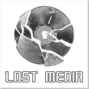 Lost Media - broken CD (black text) Posters and Art